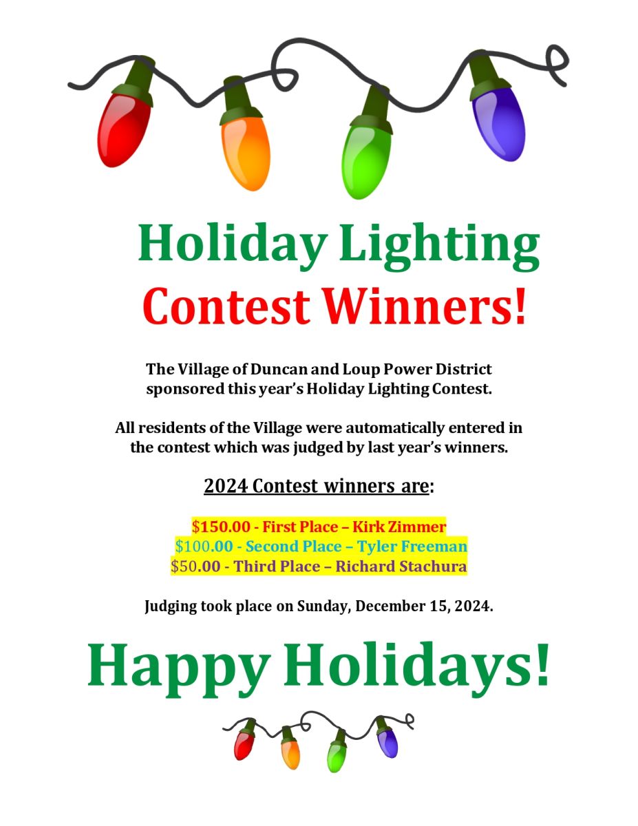 Holiday Lighting Contest Winners 2024